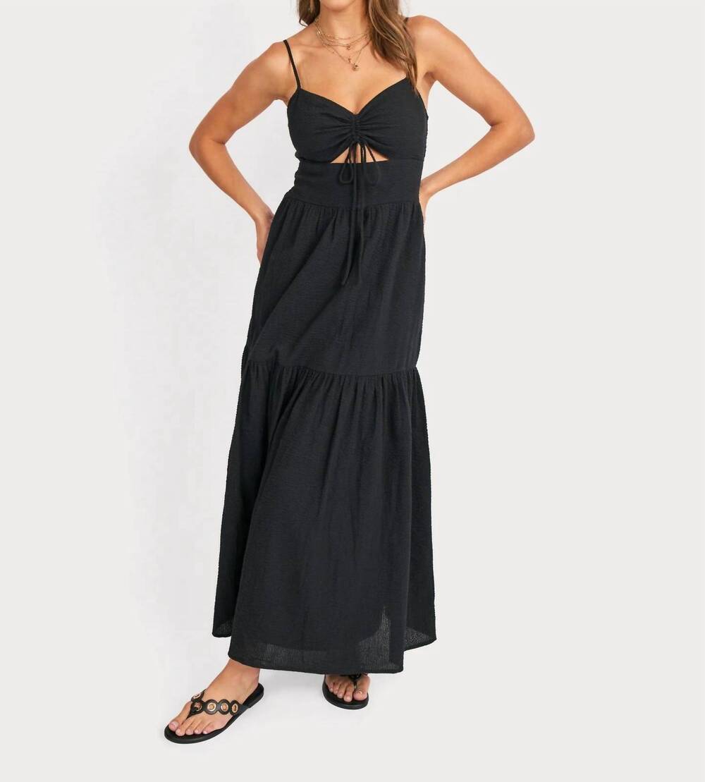 NEW SADIE & SAGE terra ruched maxi dress in black